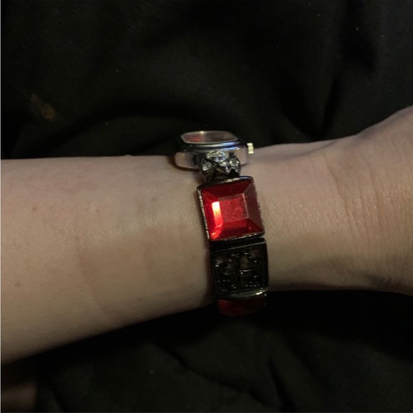 ONE OF A KIND: Black and Pink Beaded Stretch Watch - Picture 16 of 16